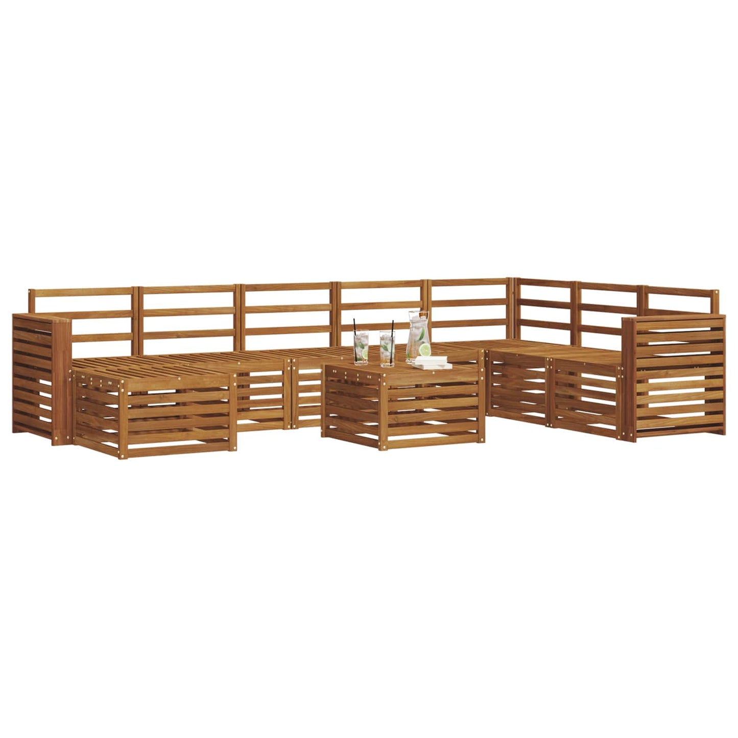 Set di divani da esterno 9 pcs Naturale