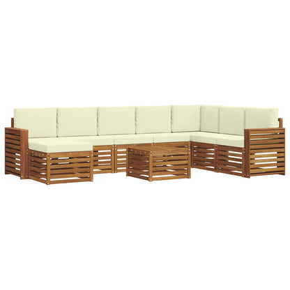 Set di divani da esterno con cuscino 9 pcs Naturale e Crema | homemem39