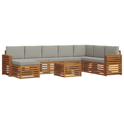Set di divani da esterno 9 pcs Grigio Naturale e Chiaro | homemem39