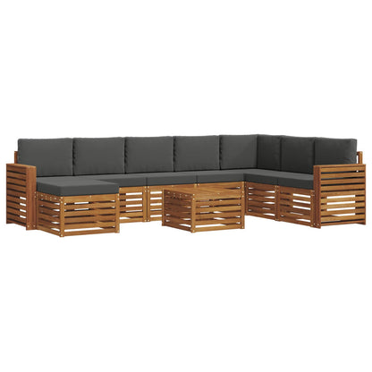 Set di divani da esterno con cuscino 9 pcs Naturale e Antracite