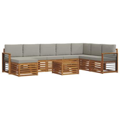 Set di divani da esterno 9 pcs Grigio Naturale e Chiaro | homemem39