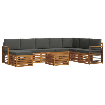 Set di divani da esterno con cuscino 9 pcs Naturale e Antracite | homemem39