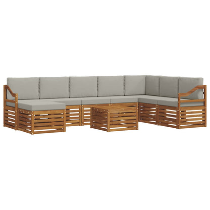 Set di divani da esterno 9 pcs Grigio Naturale e Chiaro | homemem39
