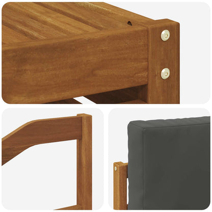 Set di divani da esterno con cuscino 9 pcs Naturale e Antracite | homemem39