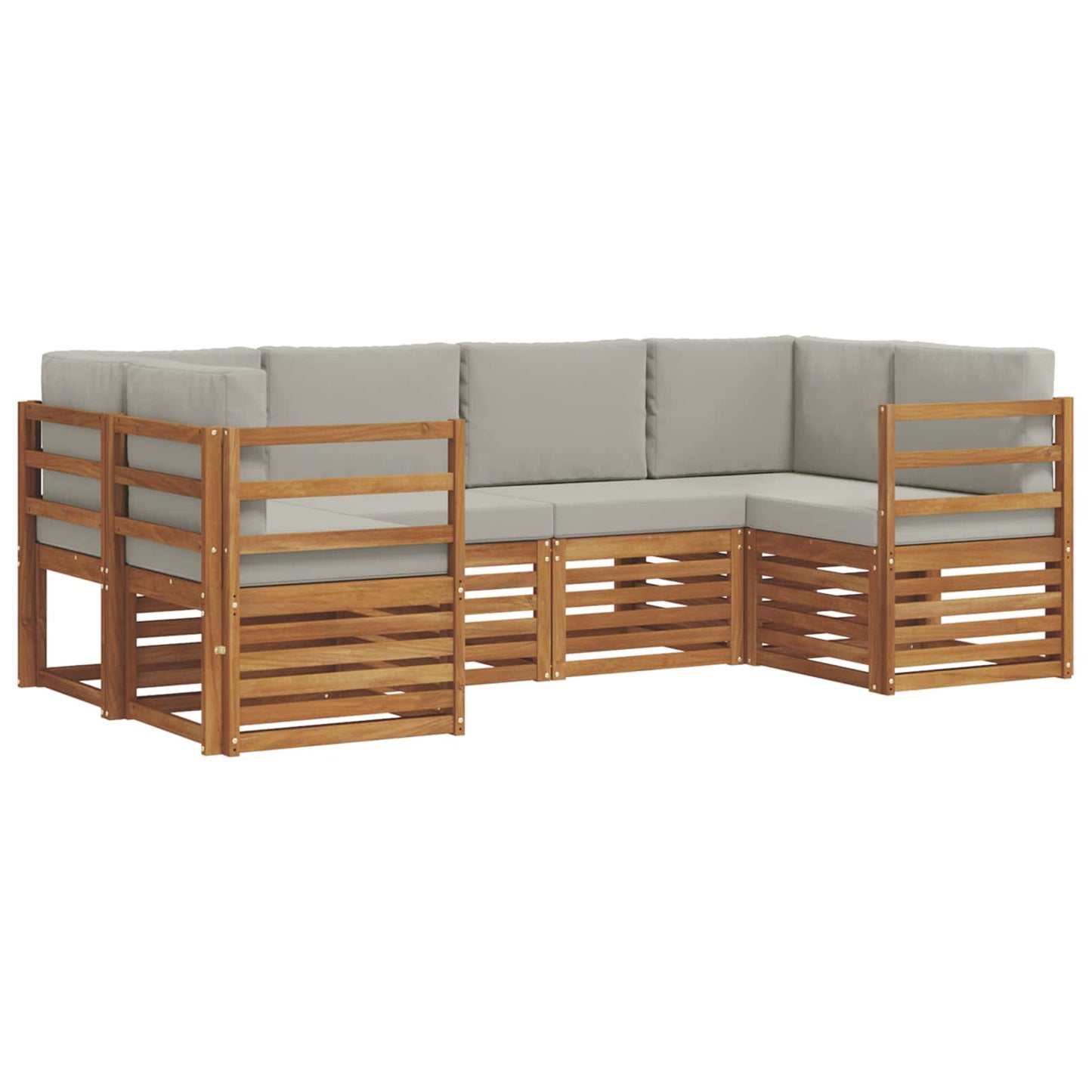 Set divano sezionale con cuscino 6 pcs Grigio Naturale e Chiaro