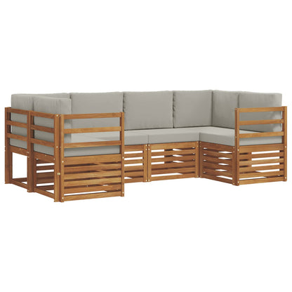 Set divano sezionale con cuscino 6 pcs Grigio Naturale e Chiaro