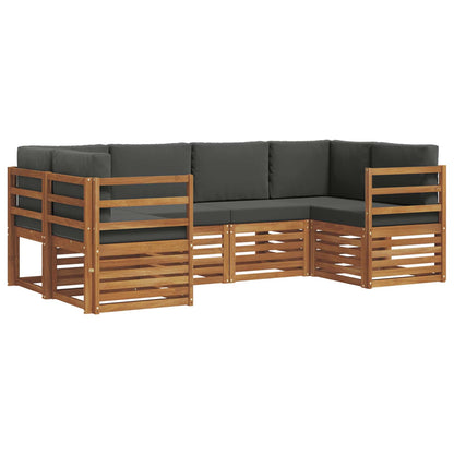 Set divano sezionale con cuscino 6 pcs Naturale e Antracite