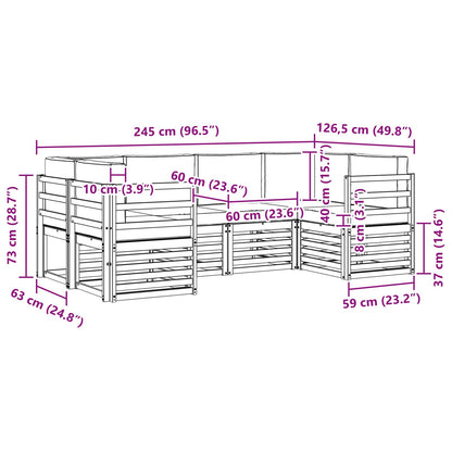 Set divano sezionale con cuscino 6 pcs Naturale e Antracite | homemem39