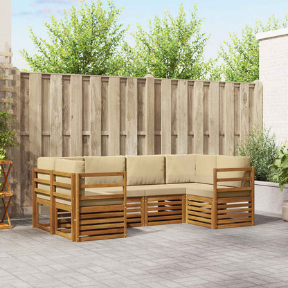 Set divano sezionale con cuscino 6 pcs Naturale