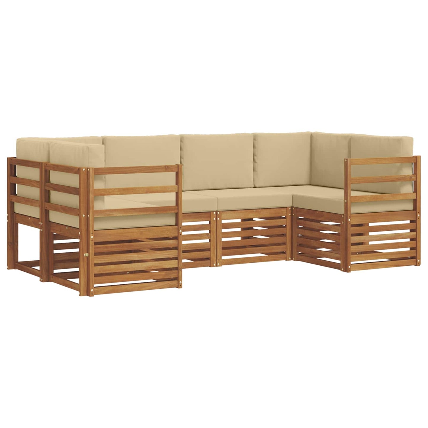 Set divano sezionale con cuscino 6 pcs Naturale