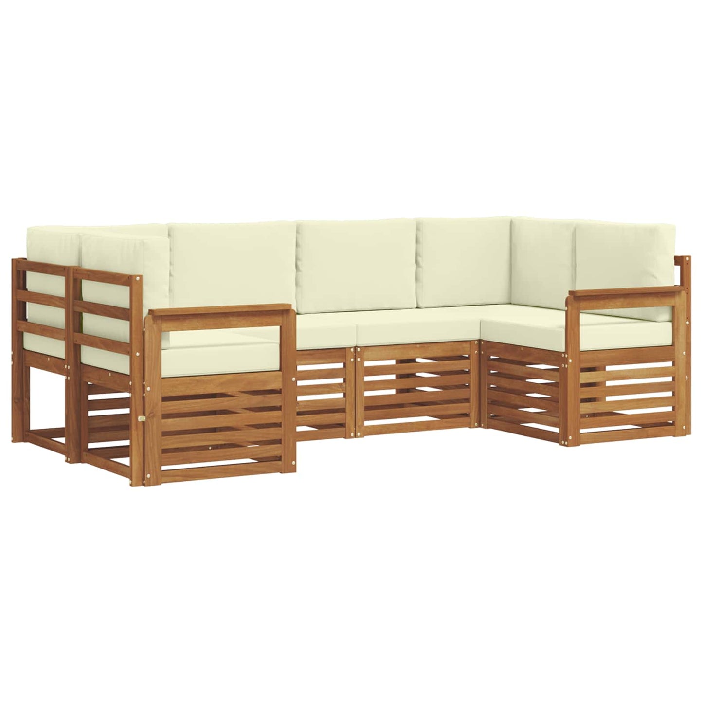 Set divano sezionale con cuscino 6 pcs Naturale e Crema | homemem39