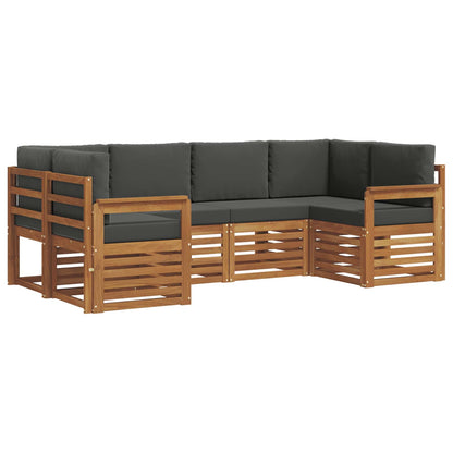 Set divano sezionale con cuscino 6 pcs Naturale e Antracite