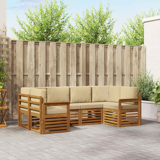 Set divano sezionale con cuscino 6 pcs Naturale