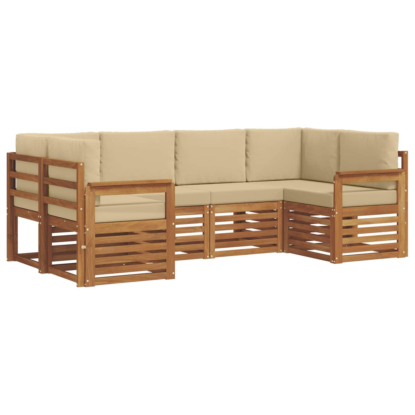 Set divano sezionale con cuscino 6 pcs Naturale