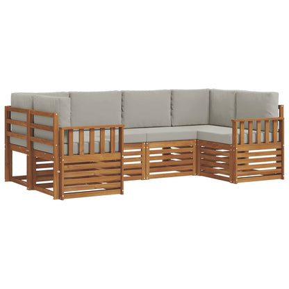 Set divano sezionale con cuscino 6 pcs Grigio Naturale e Chiaro