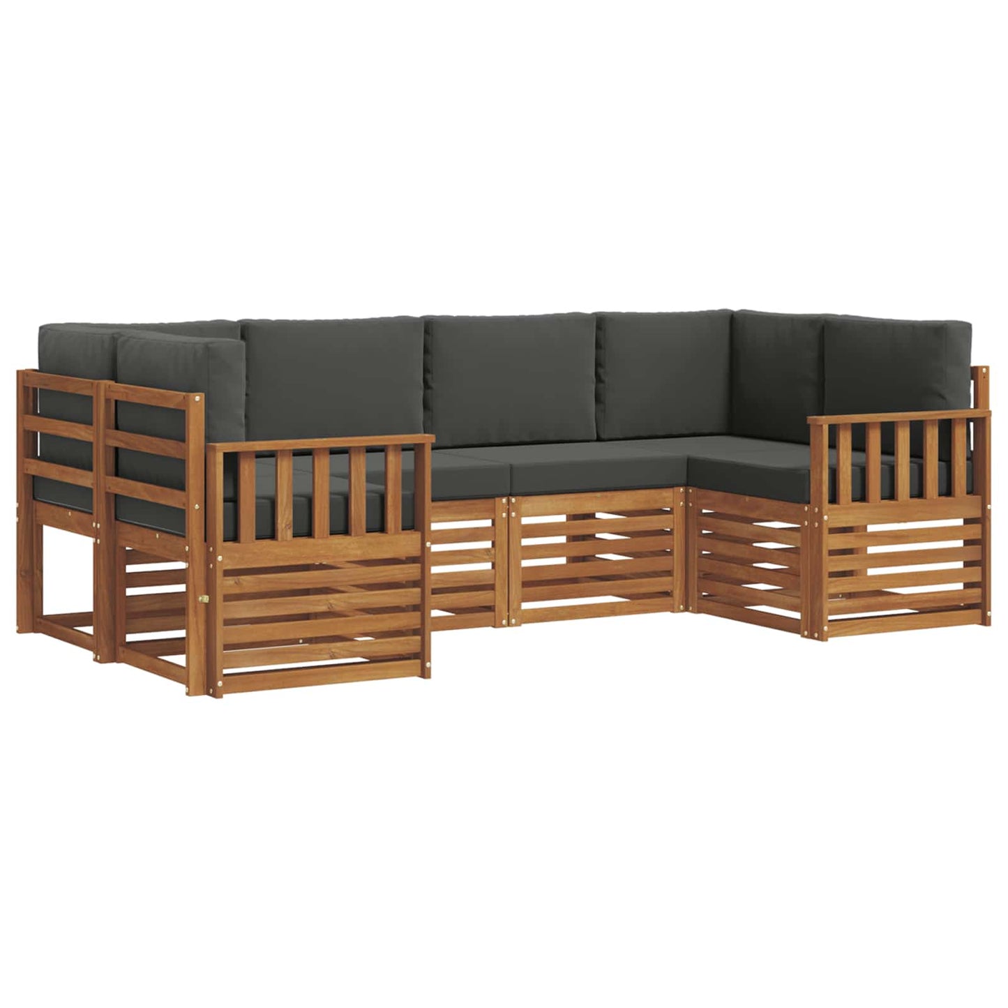 Set divano sezionale con cuscino 6 pcs Naturale e Antracite