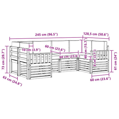 Set divano sezionale con cuscino 6 pcs Naturale e Antracite