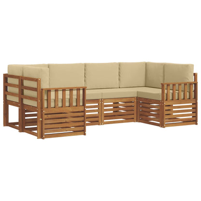Set divano sezionale con cuscino 6 pcs Naturale
