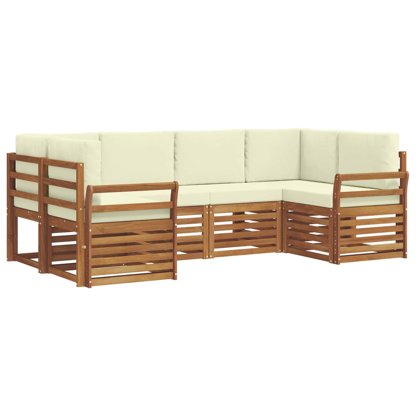 Set divano sezionale con cuscino 6 pcs Naturale e Crema