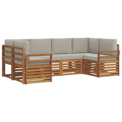 Set divano sezionale con cuscino 6 pcs Grigio Naturale e Chiaro