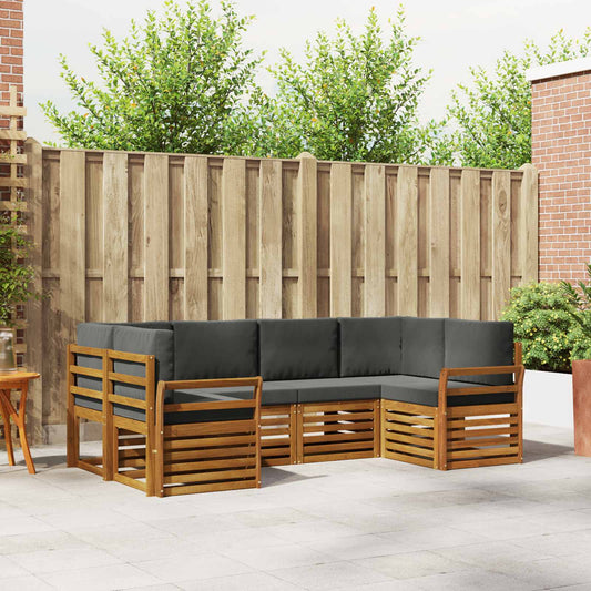 Set divano sezionale con cuscino 6 pcs Naturale e Antracite
