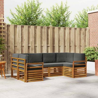 Set divano sezionale con cuscino 6 pcs Naturale e Antracite