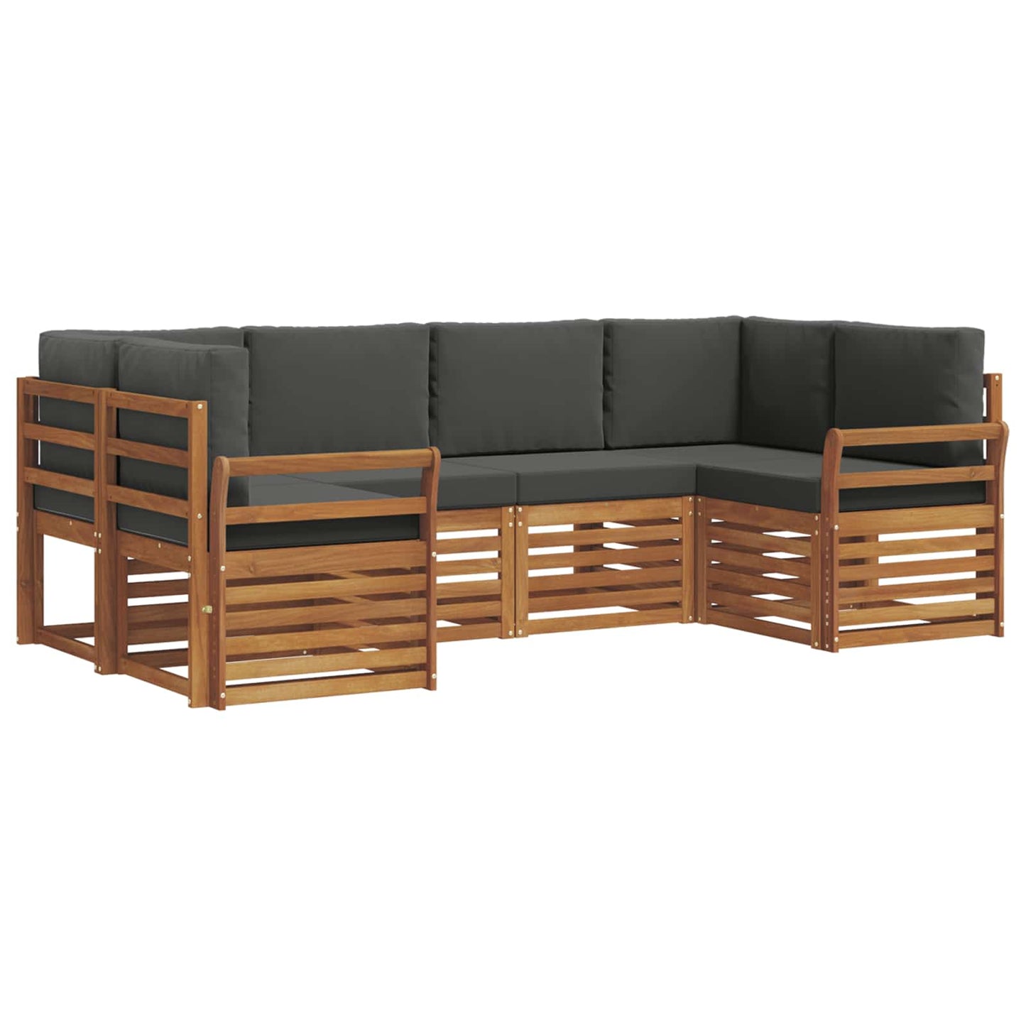 Set divano sezionale con cuscino 6 pcs Naturale e Antracite
