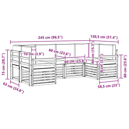 Set divano sezionale con cuscino 6 pcs Naturale e Antracite