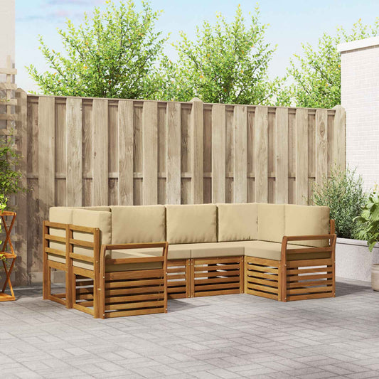 Set divano sezionale con cuscino 6 pcs Naturale