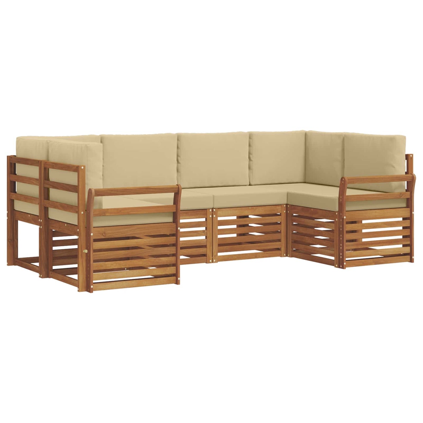 Set divano sezionale con cuscino 6 pcs Naturale