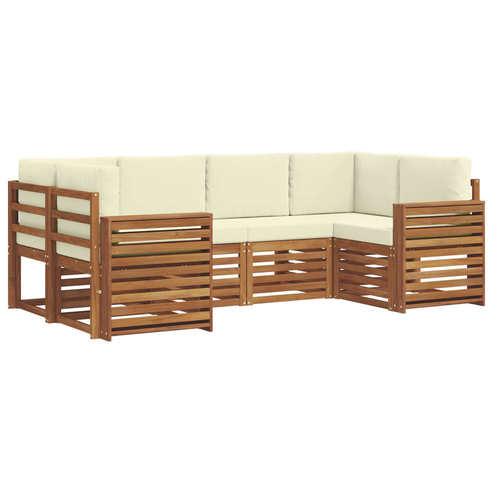 Set divano sezionale con cuscino 6 pcs Naturale e Crema | homemem39
