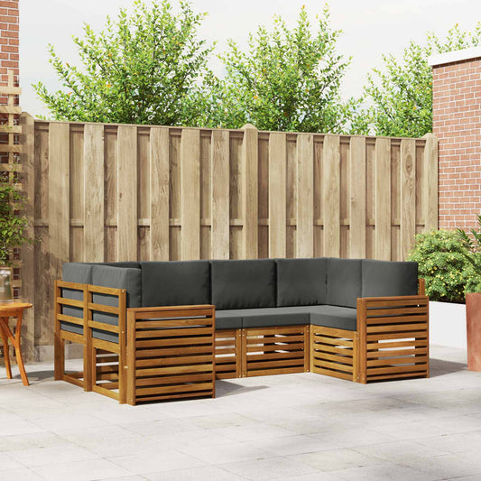 Set divano sezionale con cuscino 6 pcs Naturale e Antracite