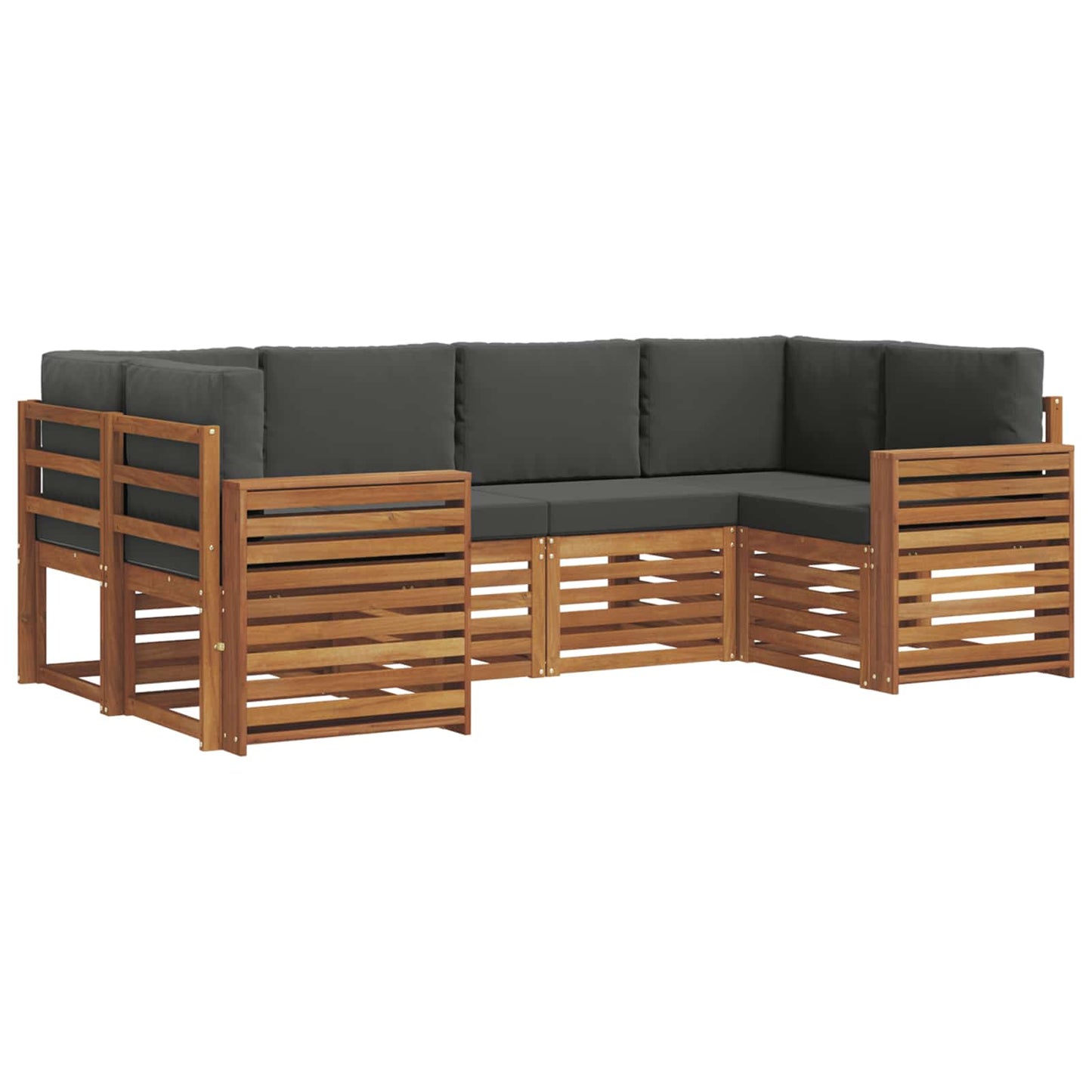 Set divano sezionale con cuscino 6 pcs Naturale e Antracite