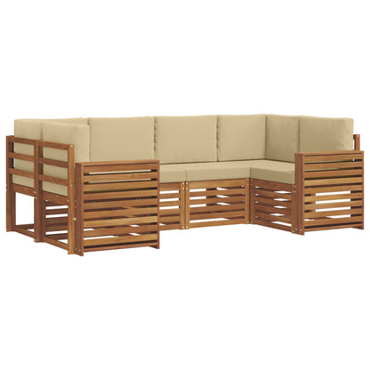 Set divano sezionale con cuscino 6 pcs Naturale e Beige