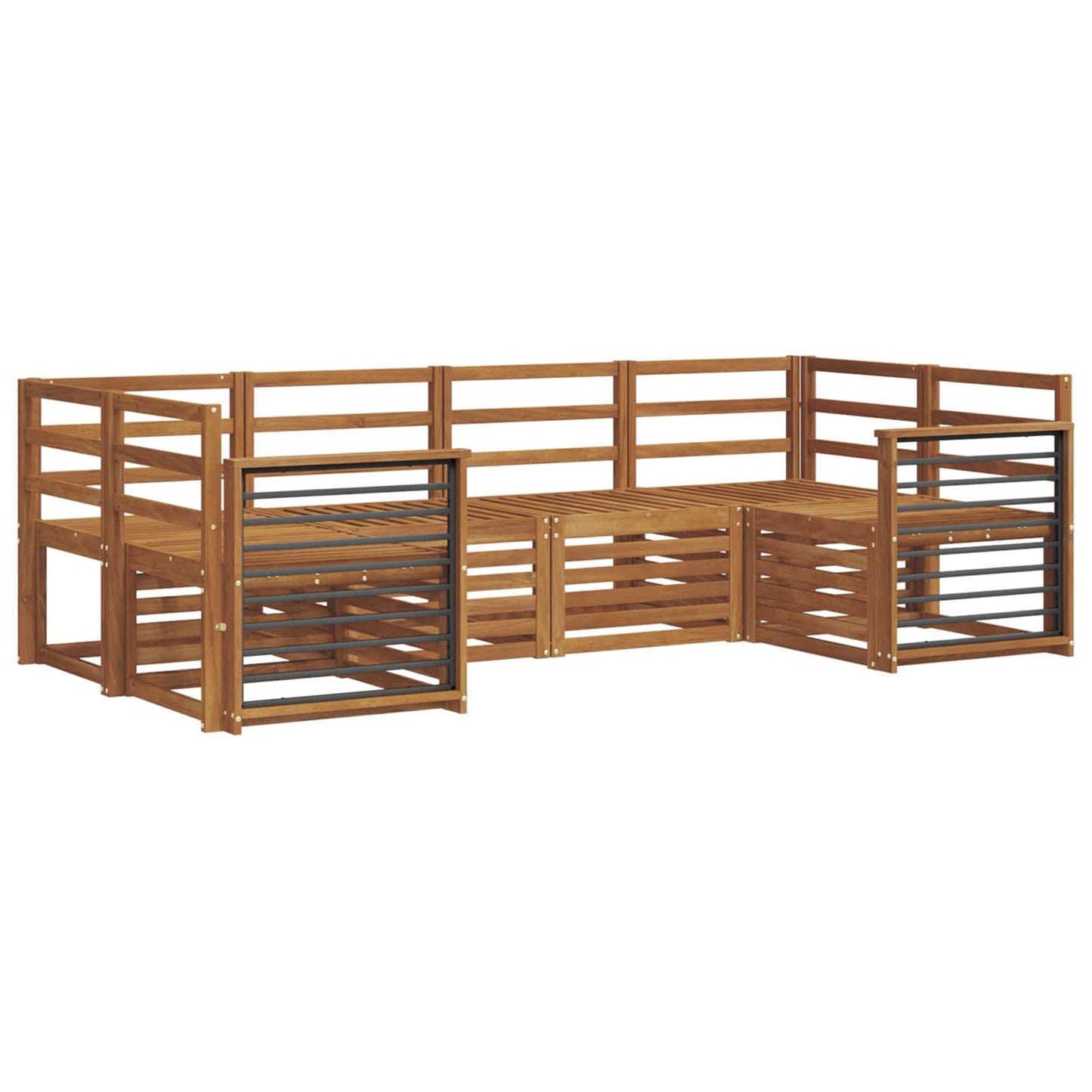 Set divani 6 pcs Naturale Legno di Acacia Massello | homemem39