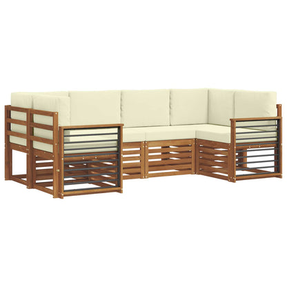 Set divano sezionale con cuscino 6 pcs Naturale e Crema | homemem39