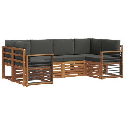 Set divano sezionale con cuscino 6 pcs Naturale e Antracite