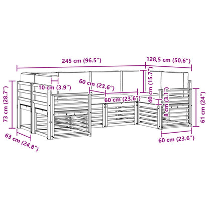 Set divano sezionale con cuscino 6 pcs Naturale | homemem39