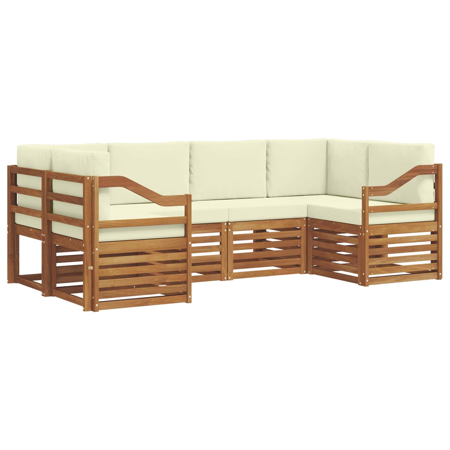 Set divano sezionale con cuscino 6 pcs Naturale e Crema