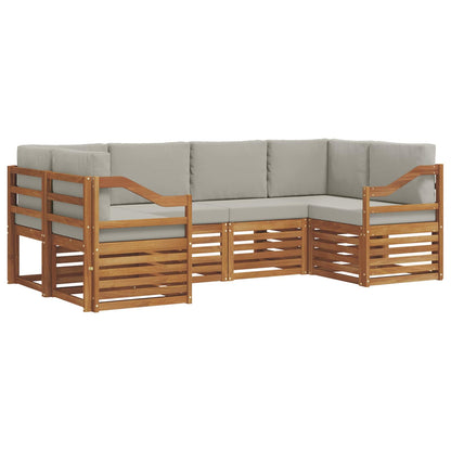 Set divano sezionale con cuscino 6 pcs Grigio Naturale e Chiaro | homemem39