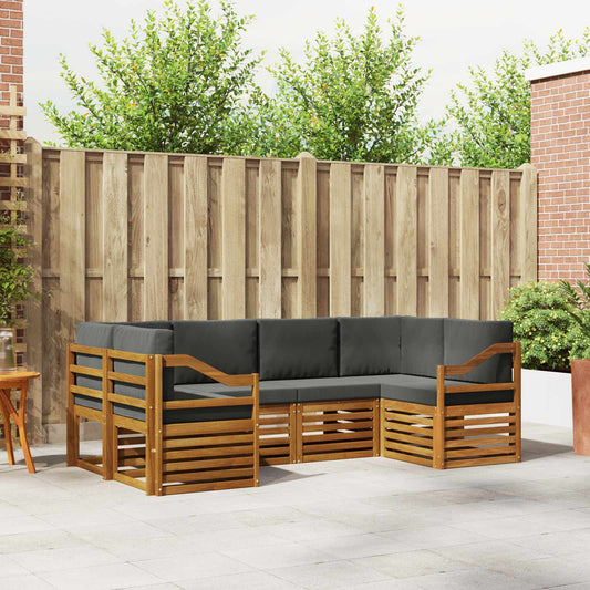 Set divano sezionale con cuscino 6 pcs Naturale e Antracite