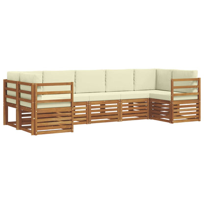 Set divano sezionale con cuscino 7 pcs Naturale e Crema | homemem39