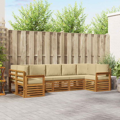 Set divano sezionale con cuscino 7 pcs Naturale e Beige