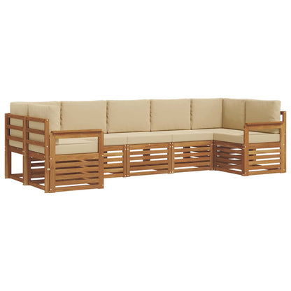 Set divano sezionale con cuscino 7 pcs Naturale e Beige