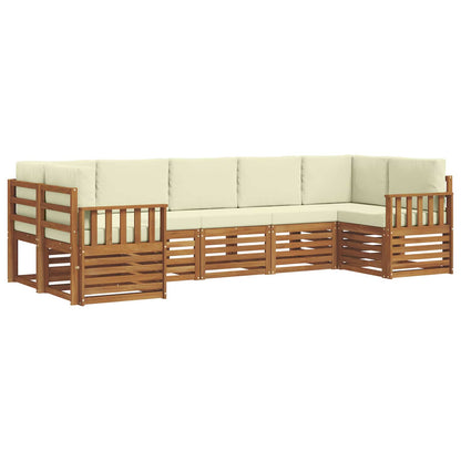 Set divano sezionale con cuscino 7 pcs Naturale e Crema