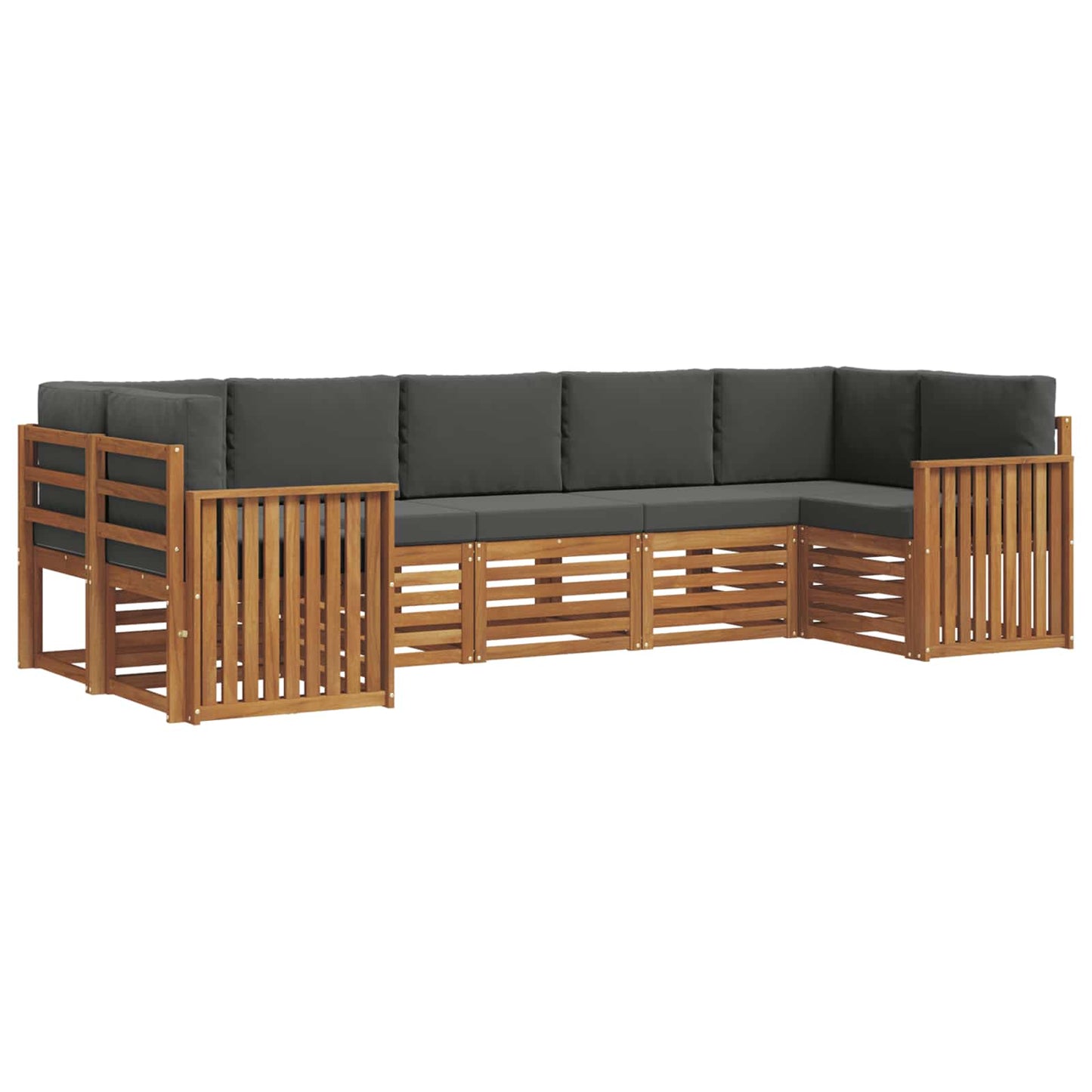 Set divano sezionale con cuscino 7 pcs Naturale e Antracite