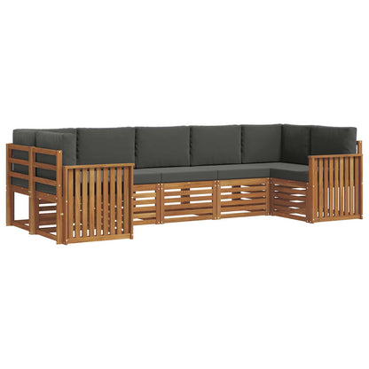 Set divano sezionale con cuscino 7 pcs Naturale e Antracite