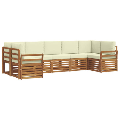 Set divano sezionale con cuscino 7 pcs Naturale e Crema