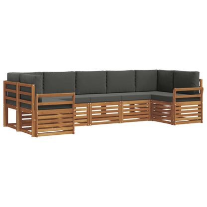 Set divano sezionale con cuscino 7 pcs Naturale e Antracite | homemem39