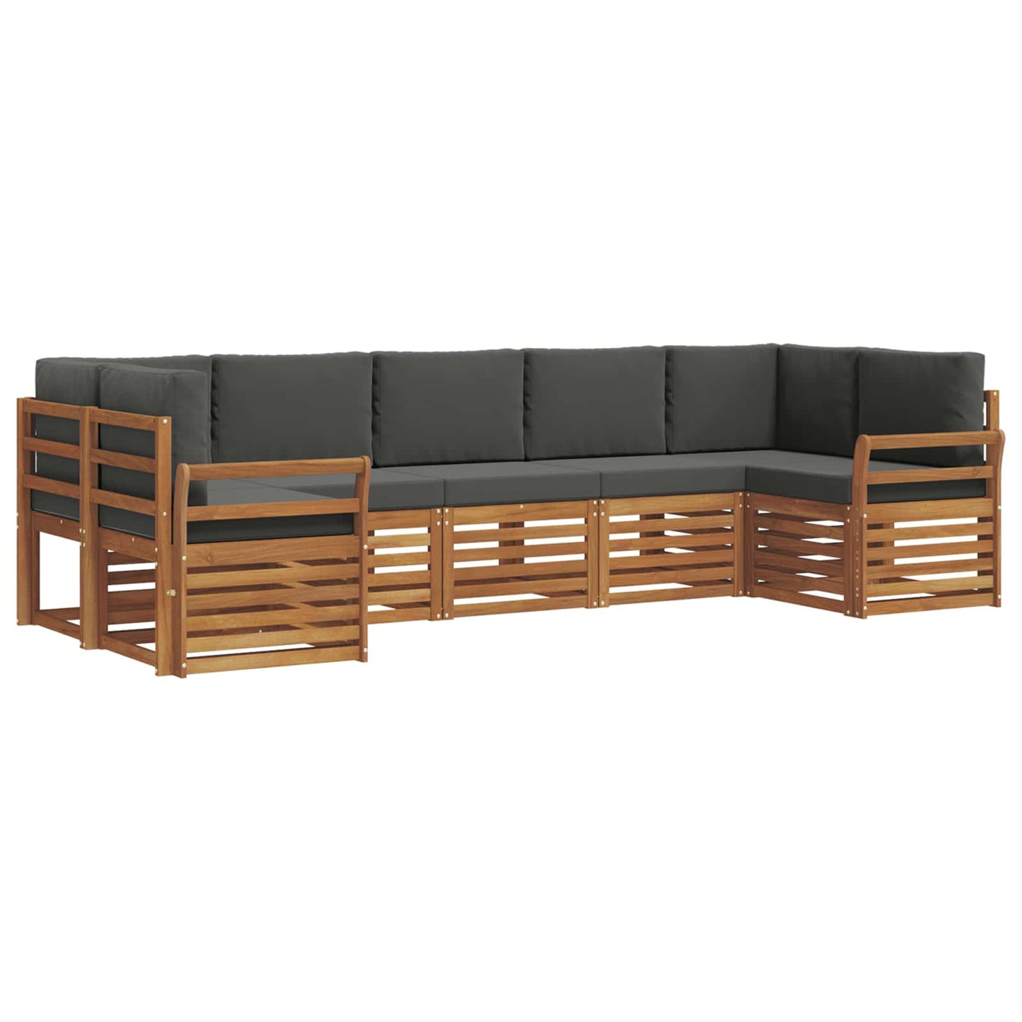Set divano sezionale con cuscino 7 pcs Naturale e Antracite